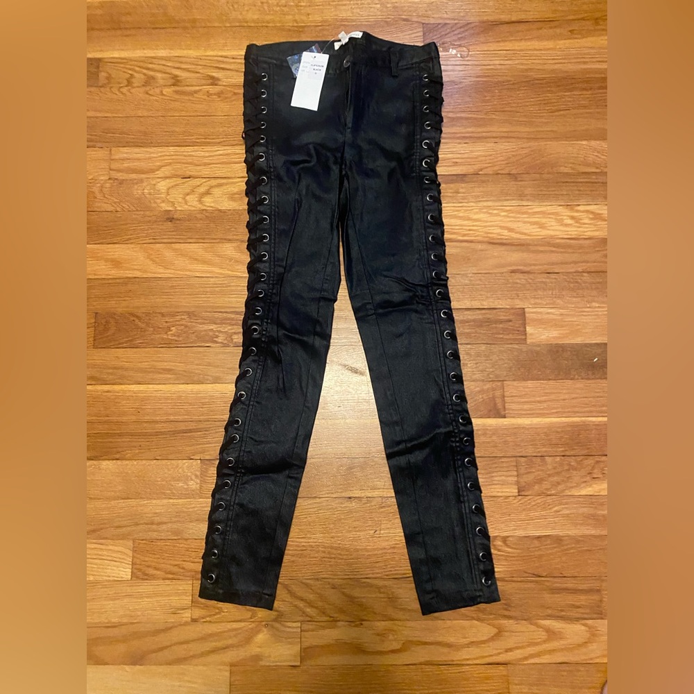 Black Criss cross side pants